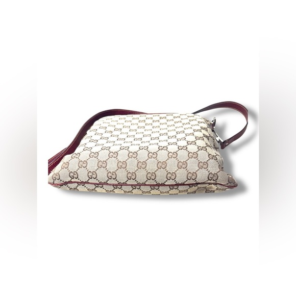Gucci GG Supreme Canvas Shoulder Bag Brown Burgundy Vintage Style - Picture 6 of 15